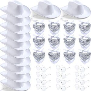 4898 36 Pieces Halloween Adult Cowboy Hat With Bandanna Heart Sunglasses